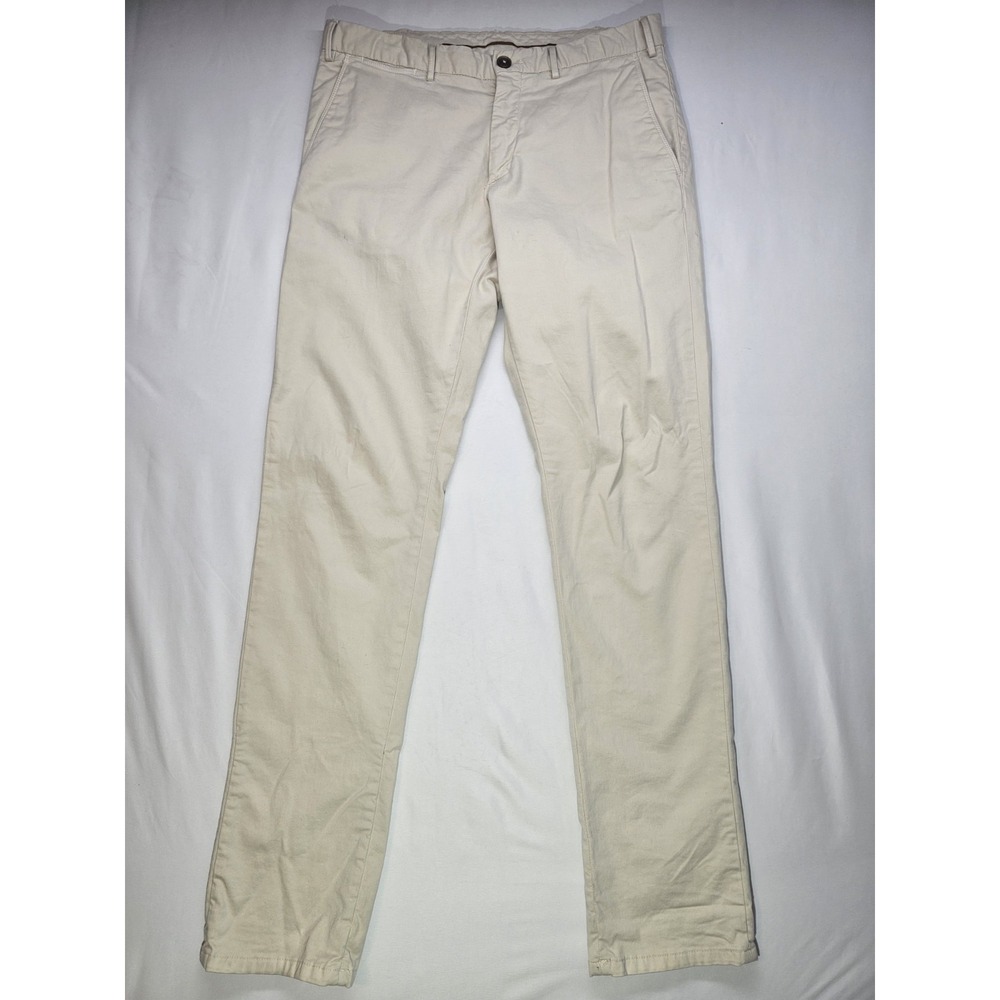 Massimo Dutti Men's Slim Fit Chino Pants Beige Size 32 (EUR 42) Made in Morocco